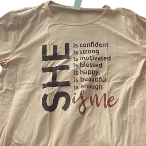 Women's "SHE Is Me" Inspirational Graphic Tee Shirt Size 1X Empowerment Top - Picture 2 of 2